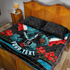 Personalised Port Adelaide Power ANZAC Quilt Bed Set Military Remembrance Australian Football Mascot Camouflage
