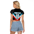 Personalised Port Adelaide Power ANZAC Raglan Cropped T Shirt Military Remembrance Australian Football Mascot Camouflage