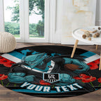 Personalised Port Adelaide Power ANZAC Round Carpet Military Remembrance Australian Football Mascot Camouflage