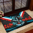Personalised Port Adelaide Power ANZAC Rubber Doormat Military Remembrance Australian Football Mascot Camouflage