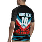 Personalised Port Adelaide Power ANZAC Rugby Jersey Military Remembrance Australian Football Mascot Camouflage