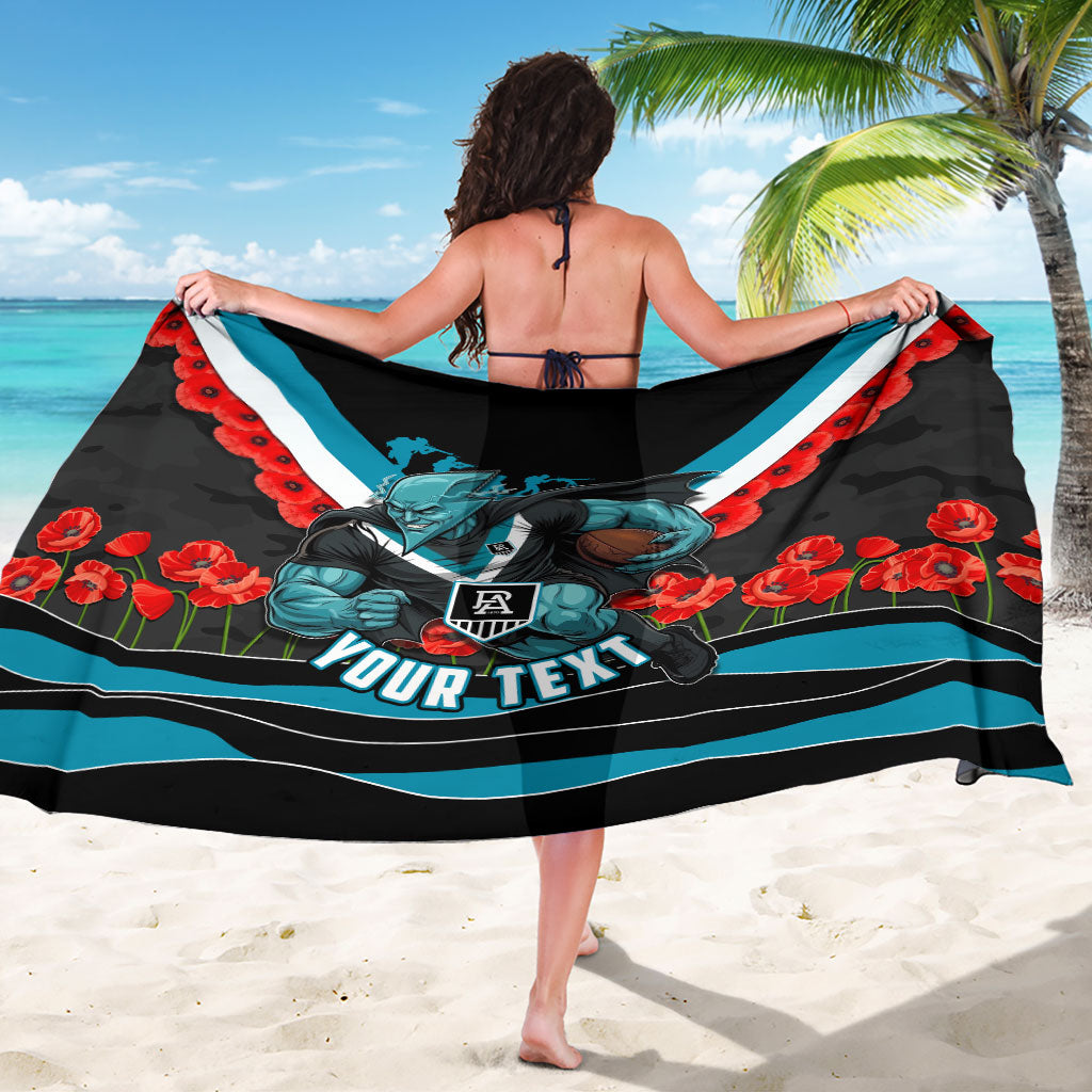 Personalised Port Adelaide Power ANZAC Sarong Military Remembrance Australian Football Mascot Camouflage
