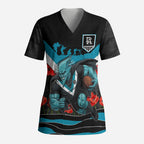 Personalised Port Adelaide Power ANZAC Scrub Top Military Remembrance Australian Football Mascot Camouflage