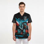 Personalised Port Adelaide Power ANZAC Scrub Top Military Remembrance Australian Football Mascot Camouflage