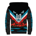 Personalised Port Adelaide Power ANZAC Sherpa Hoodie Military Remembrance Australian Football Mascot Camouflage