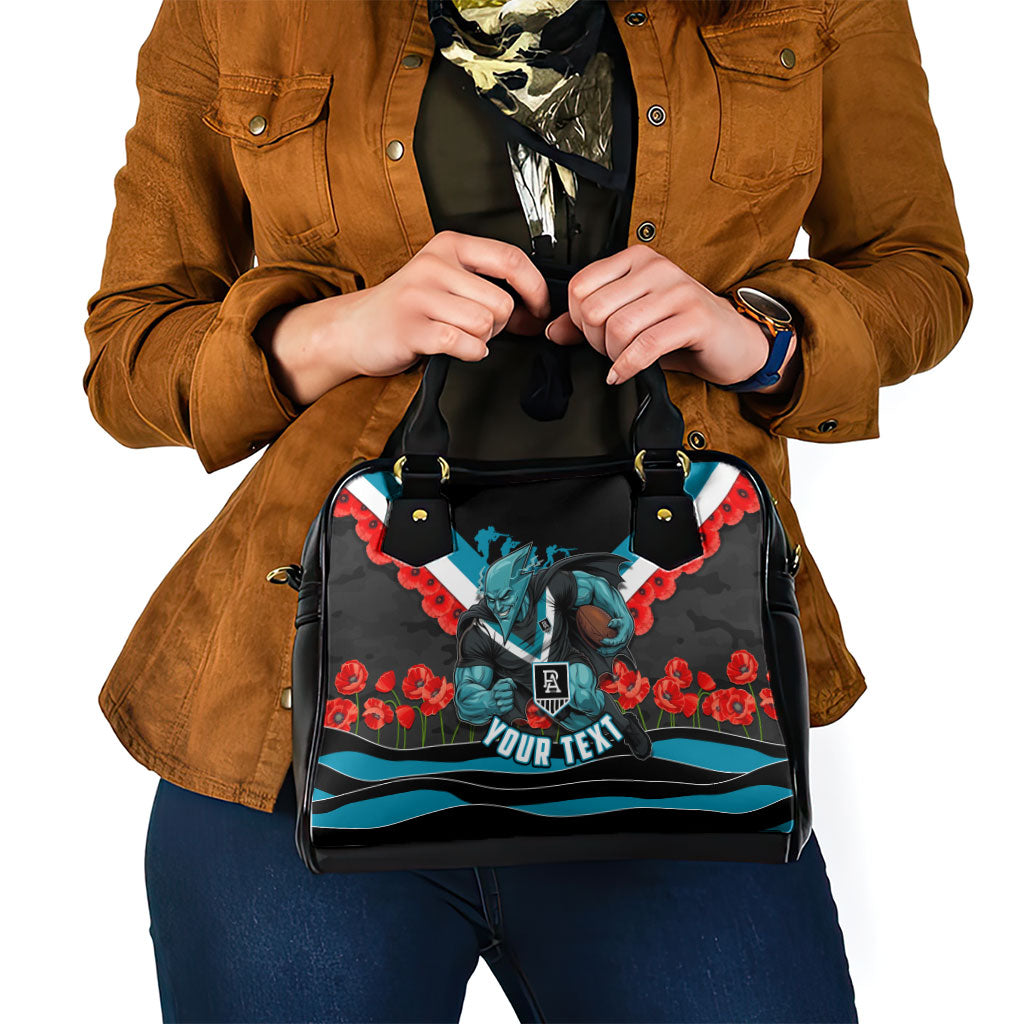 Personalised Port Adelaide Power ANZAC Shoulder Handbag Military Remembrance Australian Football Mascot Camouflage