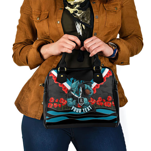 Personalised Port Adelaide Power ANZAC Shoulder Handbag Military Remembrance Australian Football Mascot Camouflage