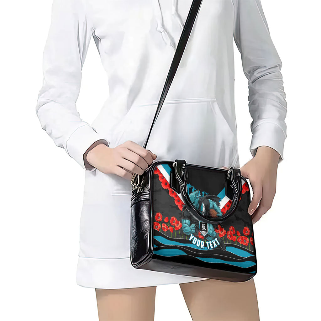 Personalised Port Adelaide Power ANZAC Shoulder Handbag Military Remembrance Australian Football Mascot Camouflage
