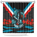 Personalised Port Adelaide Power ANZAC Shower Curtain Military Remembrance Australian Football Mascot Camouflage