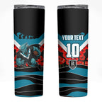 Personalised Port Adelaide Power ANZAC Skinny Tumbler Military Remembrance Australian Football Mascot Camouflage