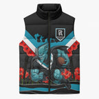 Personalised Port Adelaide Power ANZAC Sleeveless Puffer Jacket Military Remembrance Australian Football Mascot Camouflage