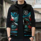 Personalised Port Adelaide Power ANZAC Sleeveless Puffer Jacket Military Remembrance Australian Football Mascot Camouflage
