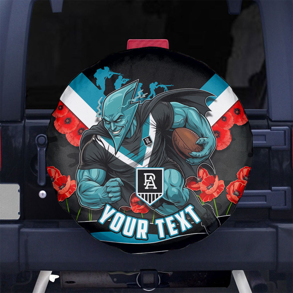 Personalised Port Adelaide Power ANZAC Spare Tire Cover Military Remembrance Australian Football Mascot Camouflage