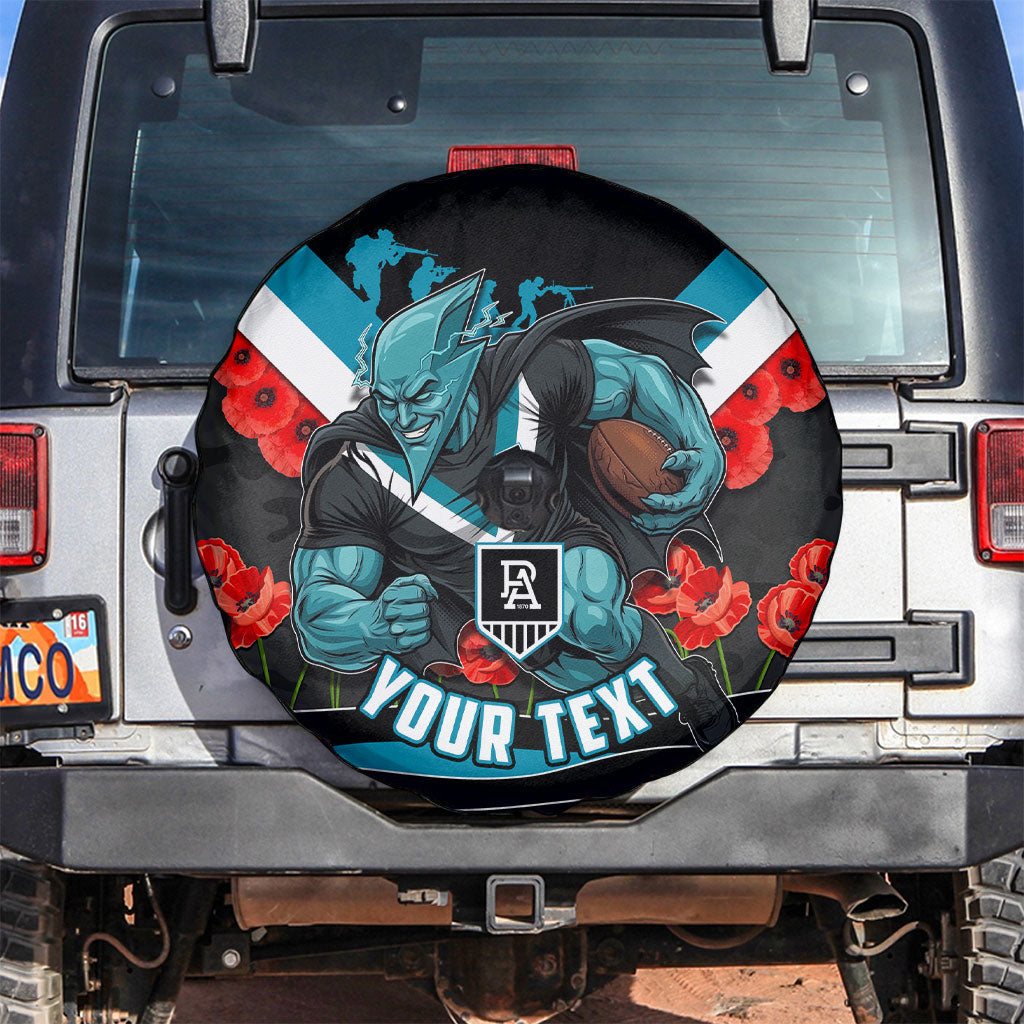 Personalised Port Adelaide Power ANZAC Spare Tire Cover Military Remembrance Australian Football Mascot Camouflage