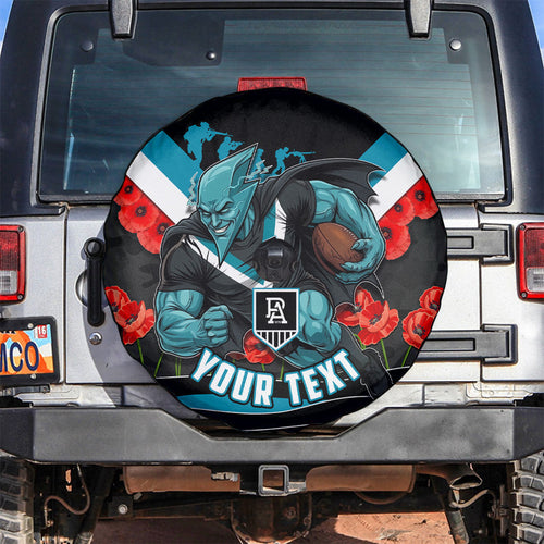Personalised Port Adelaide Power ANZAC Spare Tire Cover Military Remembrance Australian Football Mascot Camouflage
