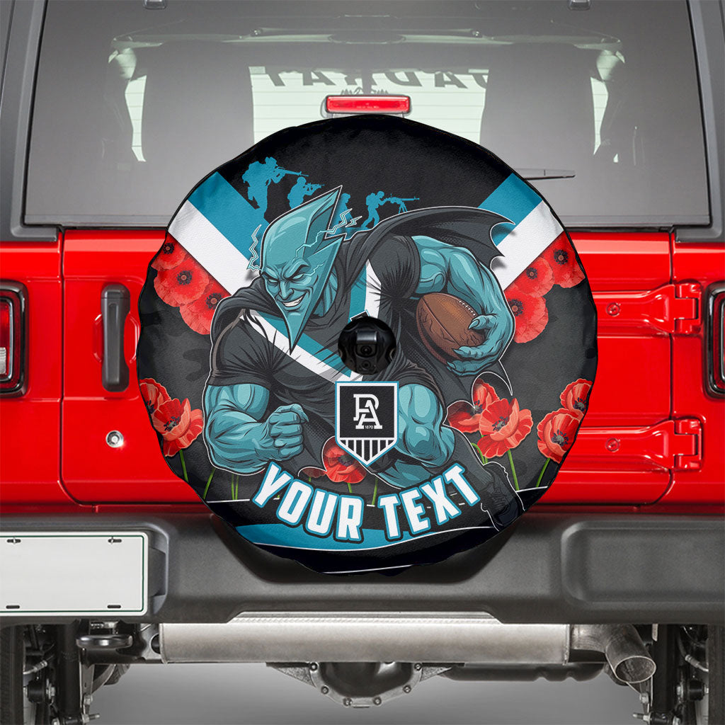 Personalised Port Adelaide Power ANZAC Spare Tire Cover Military Remembrance Australian Football Mascot Camouflage