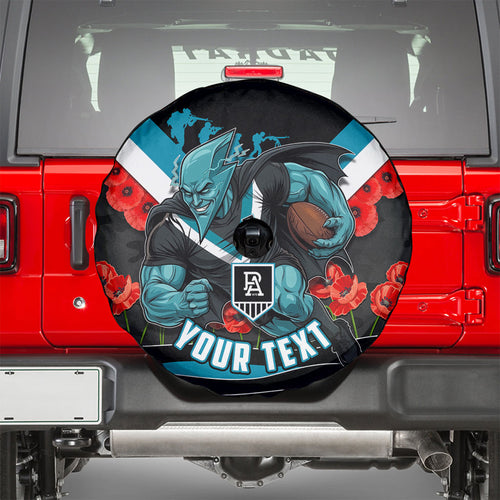 Personalised Port Adelaide Power ANZAC Spare Tire Cover Military Remembrance Australian Football Mascot Camouflage