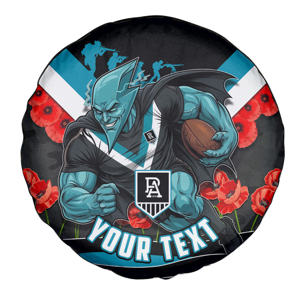 Personalised Port Adelaide Power ANZAC Spare Tire Cover Military Remembrance Australian Football Mascot Camouflage