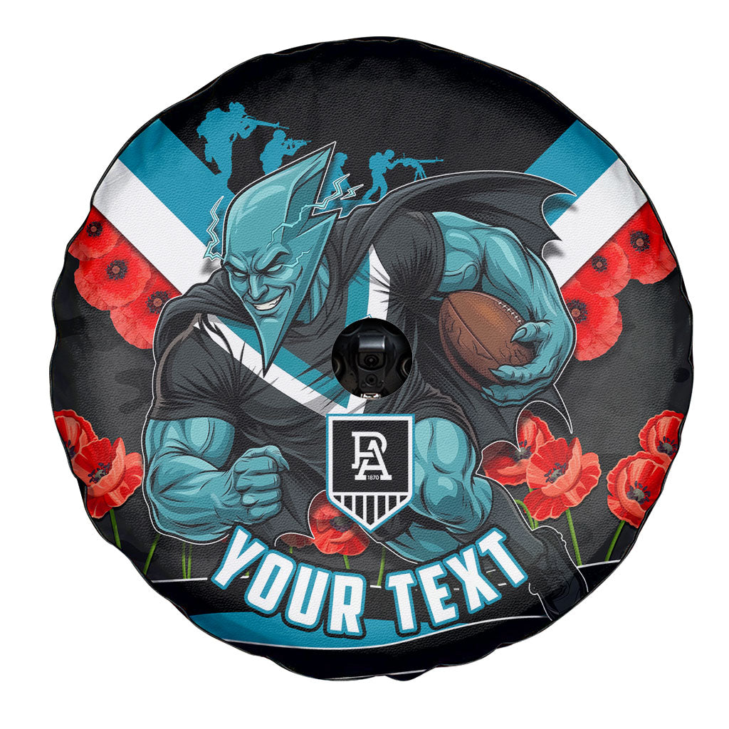 Personalised Port Adelaide Power ANZAC Spare Tire Cover Military Remembrance Australian Football Mascot Camouflage