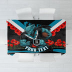 Personalised Port Adelaide Power ANZAC Tablecloth Military Remembrance Australian Football Mascot Camouflage