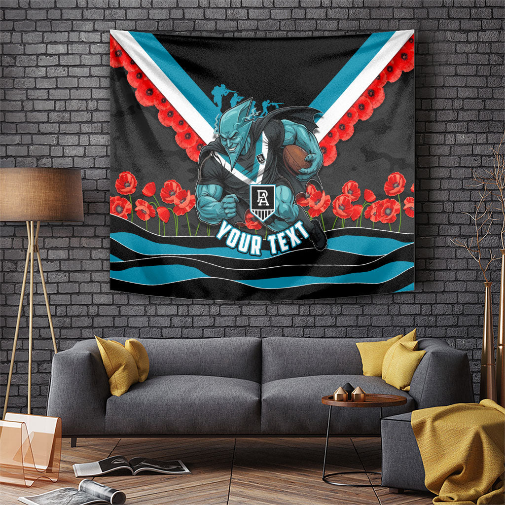 Personalised Port Adelaide Power ANZAC Tapestry Military Remembrance Australian Football Mascot Camouflage