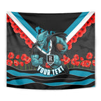 Personalised Port Adelaide Power ANZAC Tapestry Military Remembrance Australian Football Mascot Camouflage