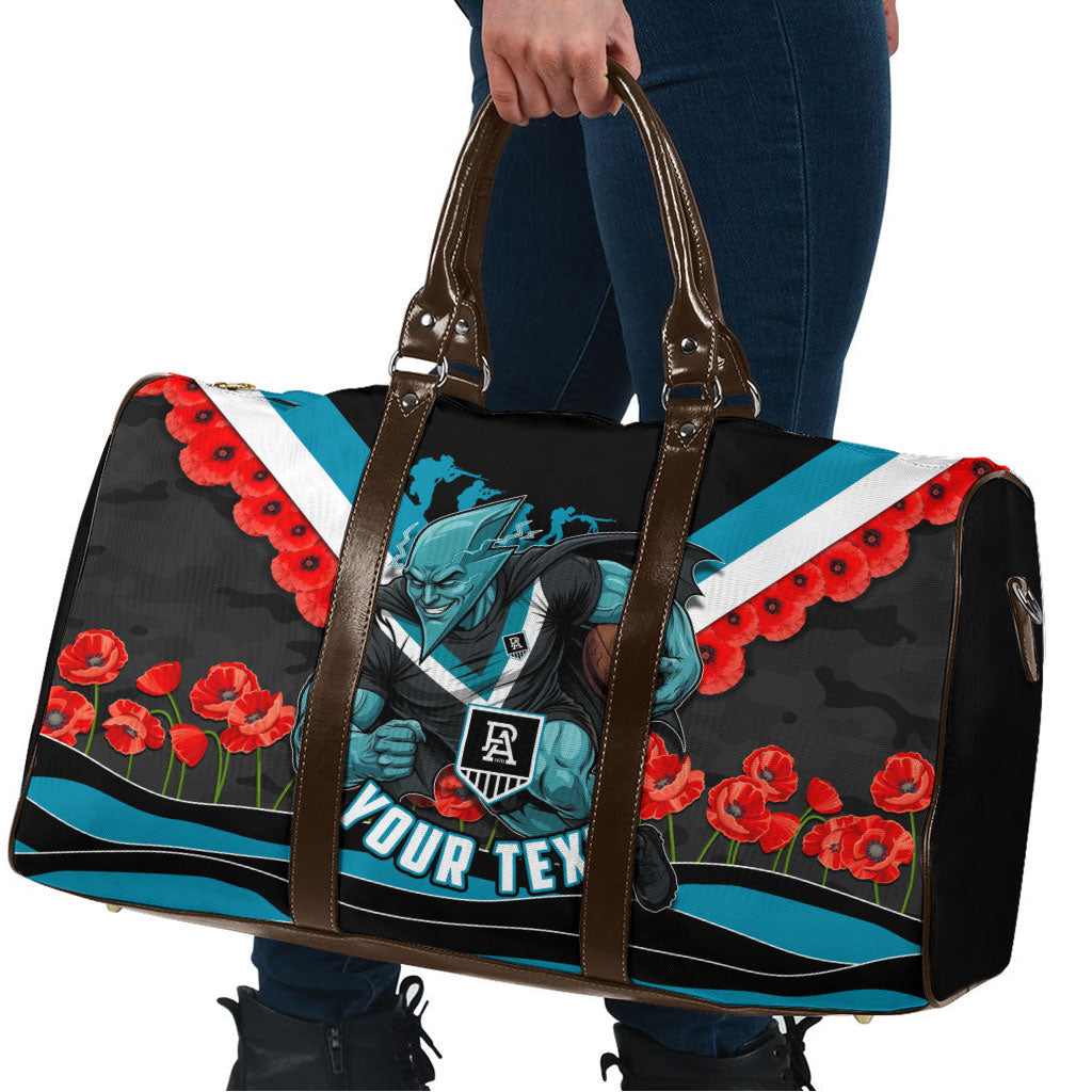 Personalised Port Adelaide Power ANZAC Travel Bag Military Remembrance Australian Football Mascot Camouflage