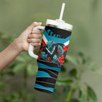Personalised Port Adelaide Power ANZAC Tumbler With Handle Military Remembrance Australian Football Mascot Camouflage