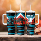 Personalised Port Adelaide Power ANZAC Tumbler With Handle Military Remembrance Australian Football Mascot Camouflage