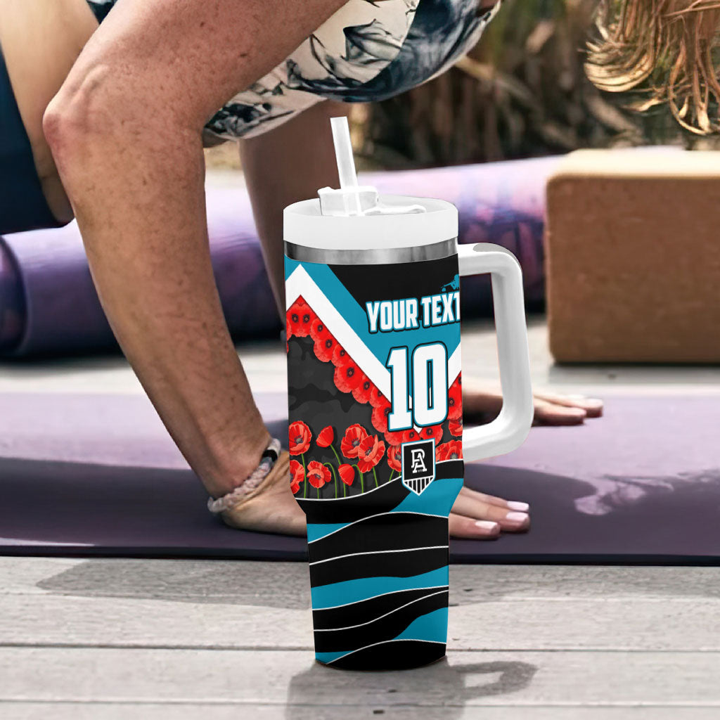 Personalised Port Adelaide Power ANZAC Tumbler With Handle Military Remembrance Australian Football Mascot Camouflage