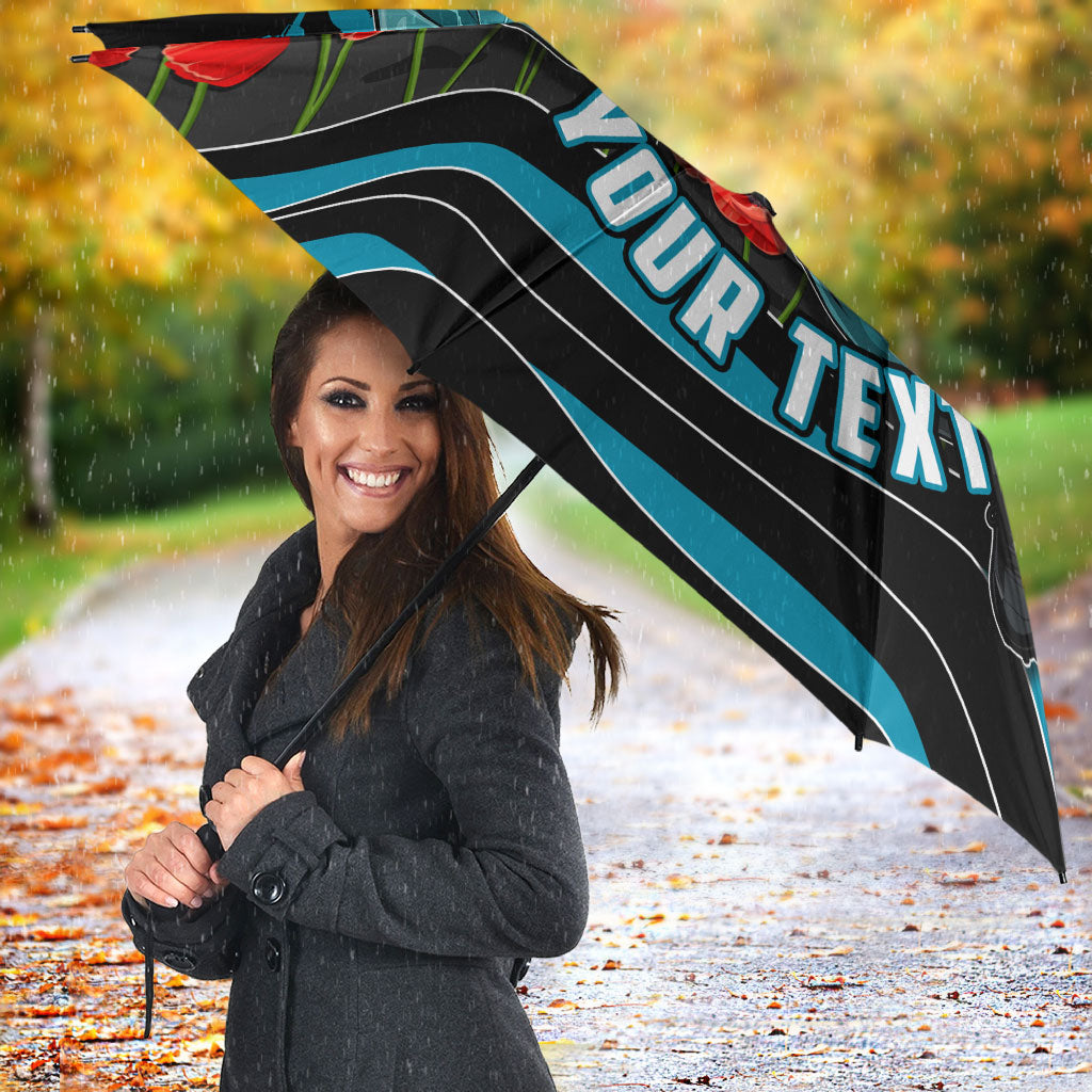 Personalised Port Adelaide Power ANZAC Umbrella Military Remembrance Australian Football Mascot Camouflage