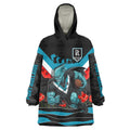 Personalised Port Adelaide Power ANZAC Wearable Blanket Hoodie Military Remembrance Australian Football Mascot Camouflage