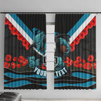 Personalised Port Adelaide Power ANZAC Window Curtain Military Remembrance Australian Football Mascot Camouflage