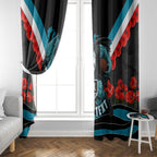 Personalised Port Adelaide Power ANZAC Window Curtain Military Remembrance Australian Football Mascot Camouflage