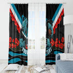 Personalised Port Adelaide Power ANZAC Window Curtain Military Remembrance Australian Football Mascot Camouflage