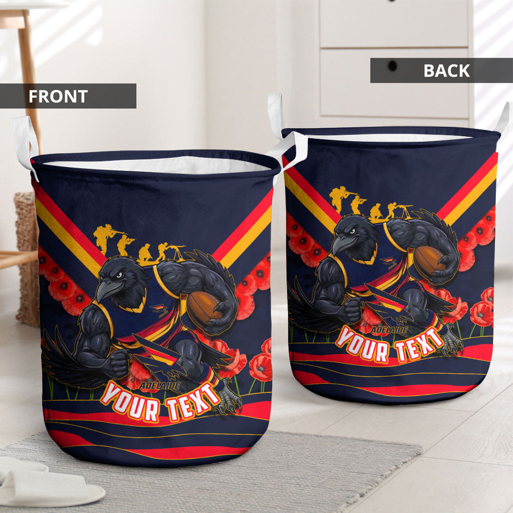 Personalised Adelaide Crows ANZAC Laundry Basket Military Remembrance Australian Football Mascot Camouflage