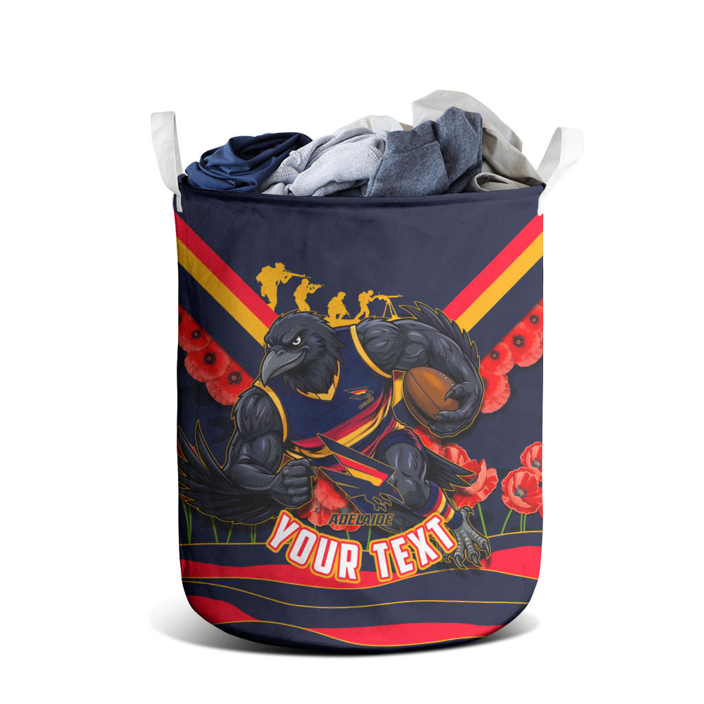 Personalised Adelaide Crows ANZAC Laundry Basket Military Remembrance Australian Football Mascot Camouflage