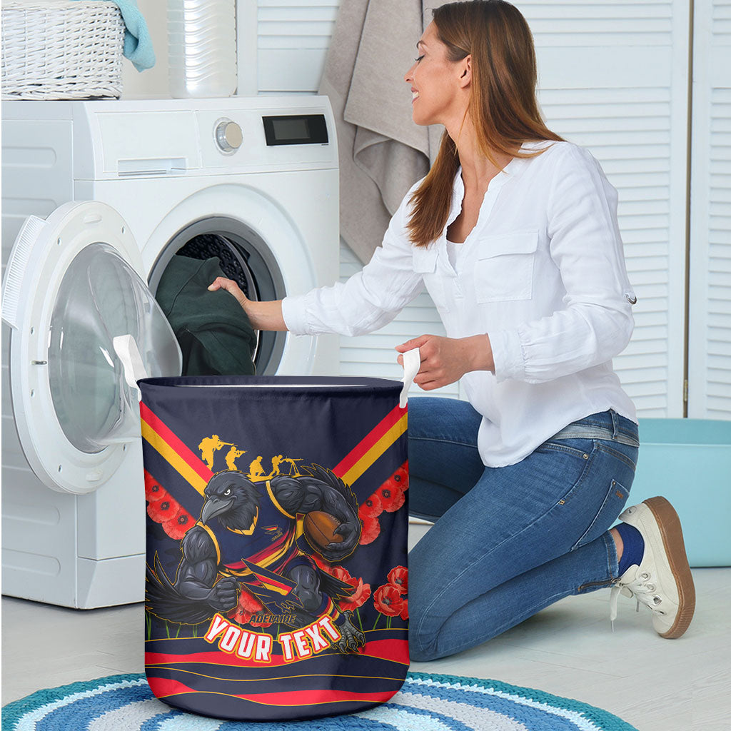 Personalised Adelaide Crows ANZAC Laundry Basket Military Remembrance Australian Football Mascot Camouflage