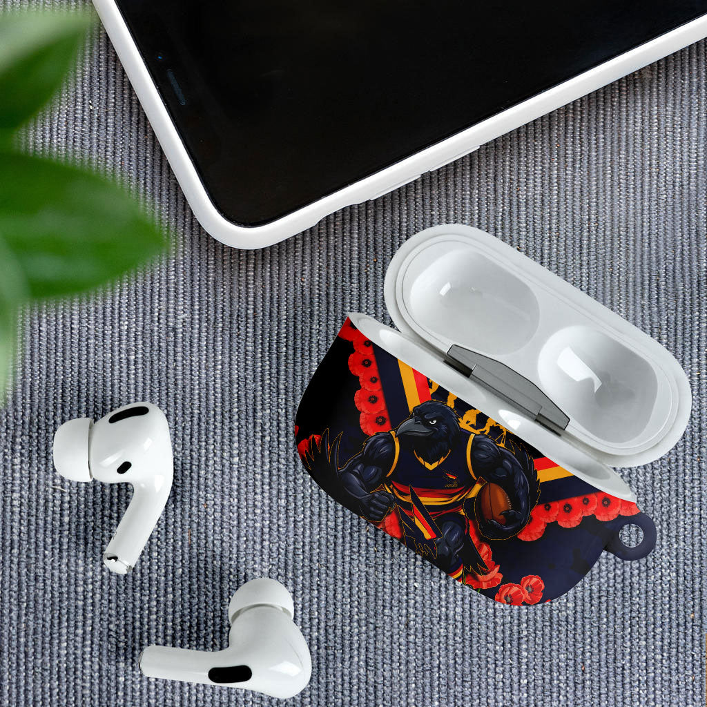 Personalised Adelaide Crows ANZAC AirPods Case Military Remembrance Australian Football Mascot Camouflage