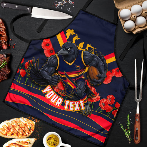 Personalised Adelaide Crows ANZAC Apron Military Remembrance Australian Football Mascot Camouflage