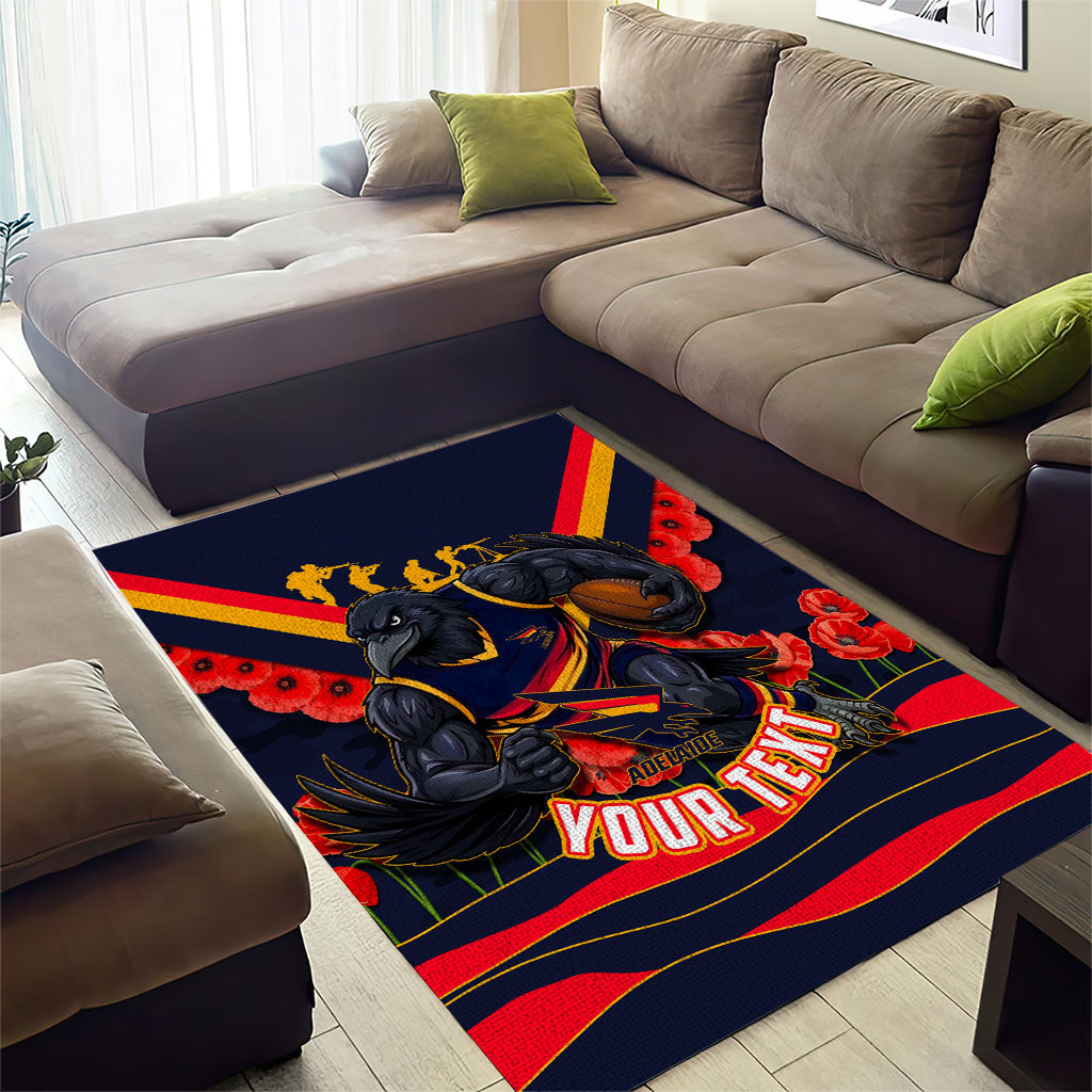 Personalised Adelaide Crows ANZAC Area Rug Military Remembrance Australian Football Mascot Camouflage