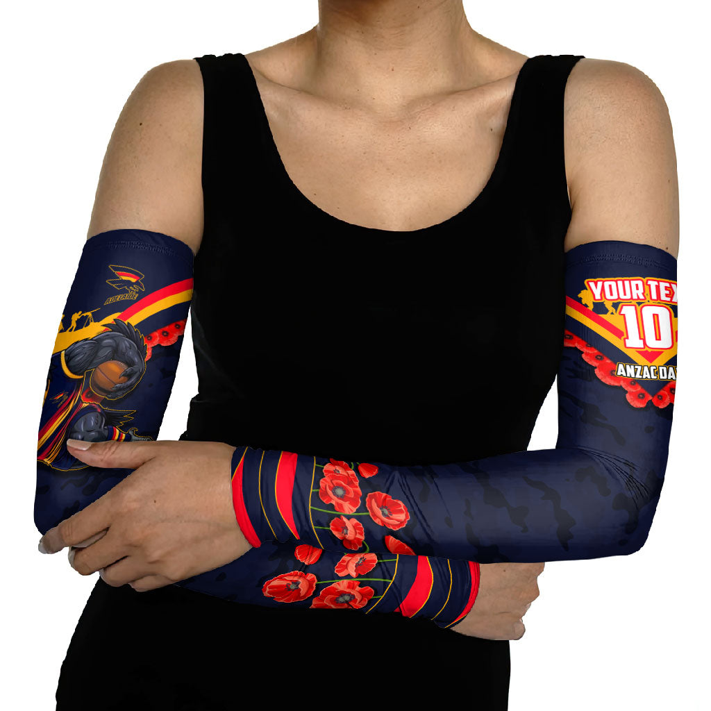 Personalised Adelaide Crows ANZAC Arm Sleeves Military Remembrance Australian Football Mascot Camouflage