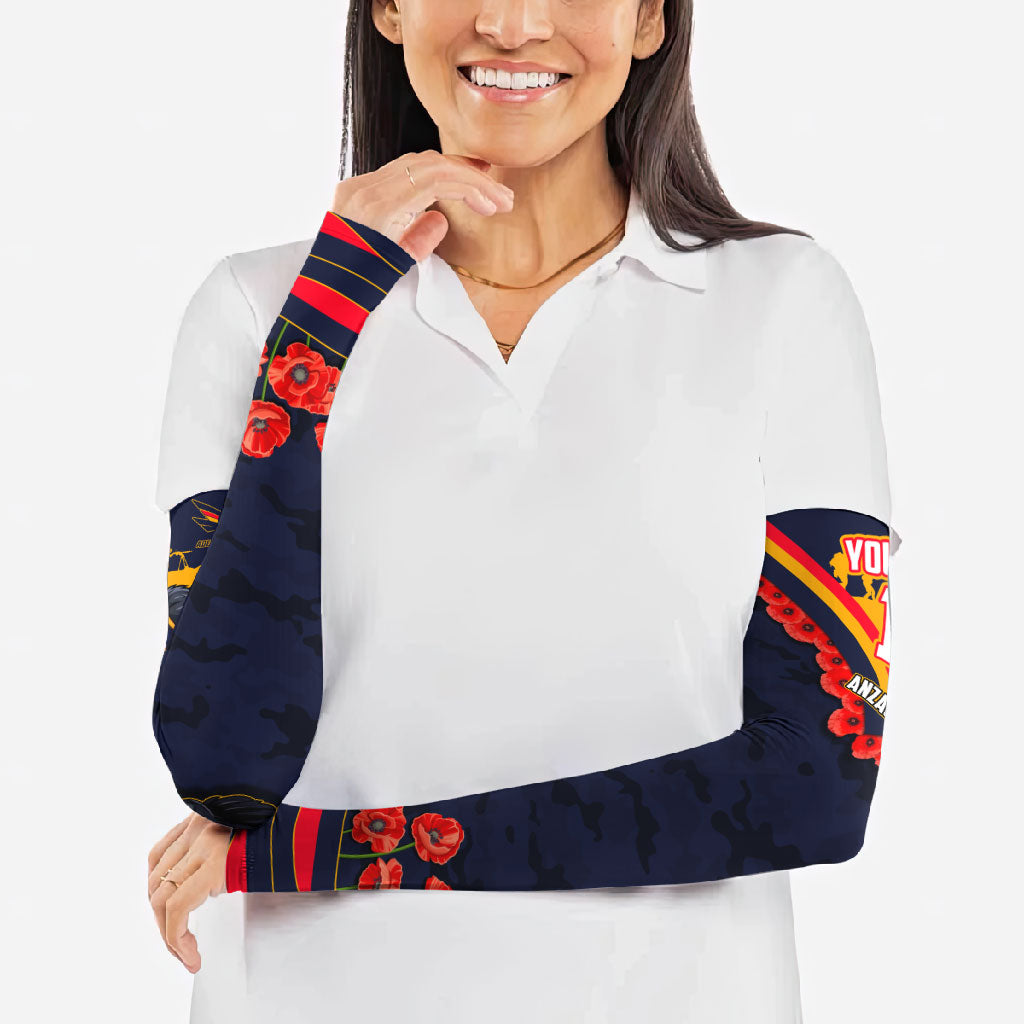 Personalised Adelaide Crows ANZAC Arm Sleeves Military Remembrance Australian Football Mascot Camouflage