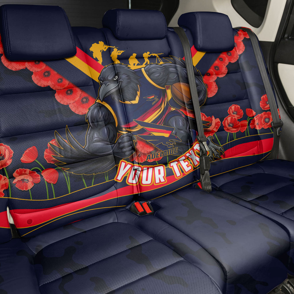 Personalised Adelaide Crows ANZAC Back Car Seat Cover Military Remembrance Australian Football Mascot Camouflage