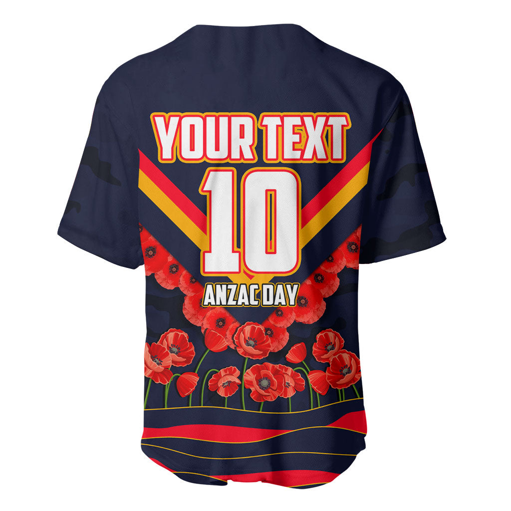 Personalised Adelaide Crows ANZAC Baseball Jersey Military Remembrance Australian Football Mascot Camouflage