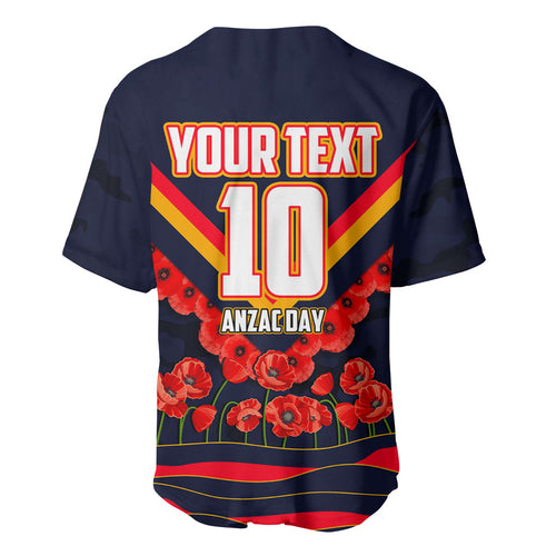 Personalised Adelaide Crows ANZAC Baseball Jersey Military Remembrance Australian Football Mascot Camouflage