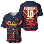Personalised Adelaide Crows ANZAC Baseball Jersey Military Remembrance Australian Football Mascot Camouflage