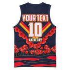 Personalised Adelaide Crows ANZAC Basketball Jersey Military Remembrance Australian Football Mascot Camouflage