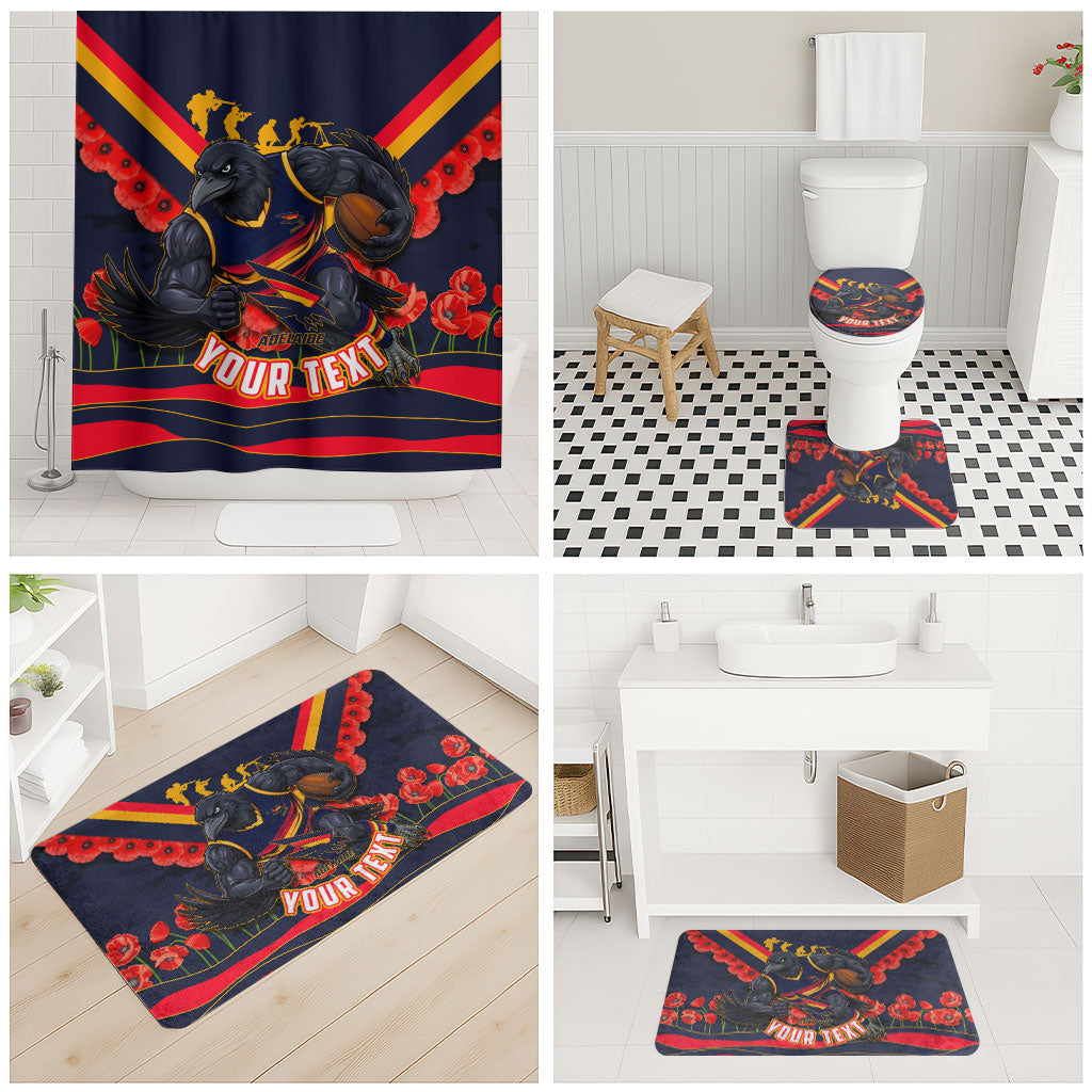 Personalised Adelaide Crows ANZAC Bathroom Set Military Remembrance Australian Football Mascot Camouflage