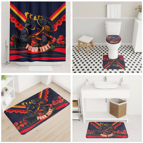 Personalised Adelaide Crows ANZAC Bathroom Set Military Remembrance Australian Football Mascot Camouflage